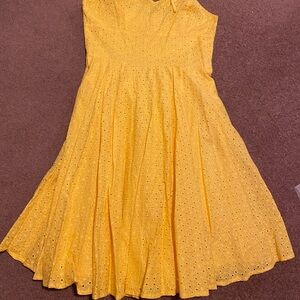 Yellow Lace Eyelet Sun Dress